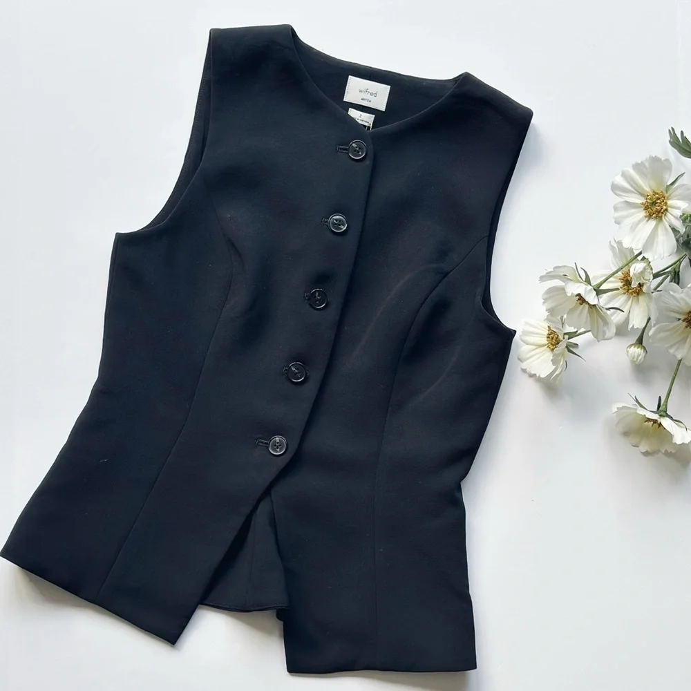 NEW Aritzia Wilfred Regal Vest (Re)ssential Black - Picture 10 of 13